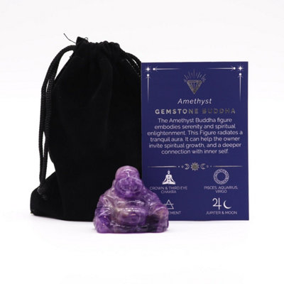 Amethyst Small Buddha StatueHand-Carved Spiritual Decor & Gift from B&Q
