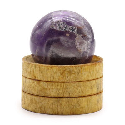 African Amethyst 40mm Gemstone Sphere With Stand For Display & Meditation from B&Q