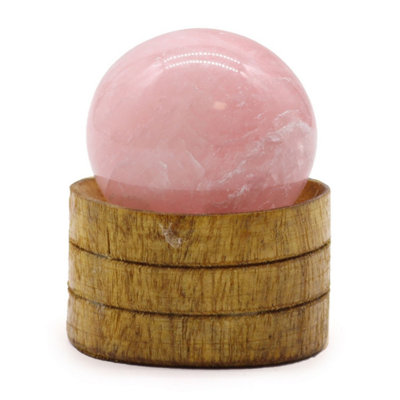 Rose Quartz 40mm Gemstone Sphere With Stand For Decor & Spirituality