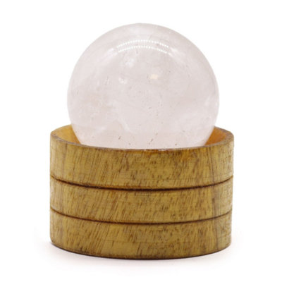Clear Quartz Gemstone Sphere 40mm With Stand For Meditation & Decor