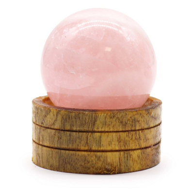Rose Quartz 50mm Gemstone Sphere With StandDecorative & Spiritual Use