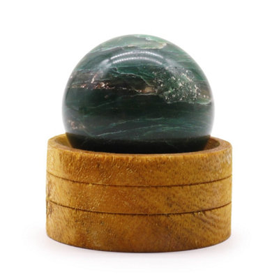 Indian Jade Gemstone Sphere 50mm With Stand For Decor & Spirituality