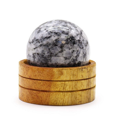 Indian Moonstone 50mm Gemstone Sphere With Stand For Meditation & Decor from B&Q