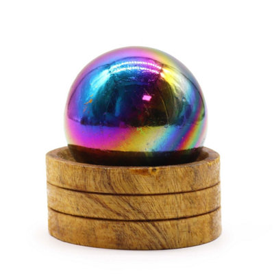 Amethyst Aura Gemstone Sphere 50mm With Stand For Decor & Spirituality from B&Q