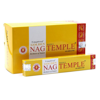 15G Golden Nag Temple Incense For Meditation & Sacred Rituals from B&Q
