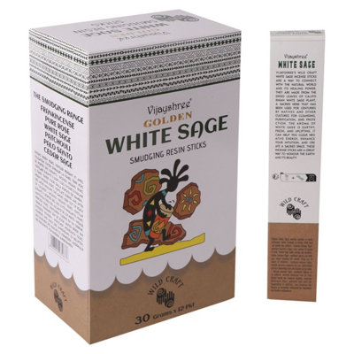 30G Golden White Sage Smudging Resin Sticks For Cleansing & Meditation from B&Q
