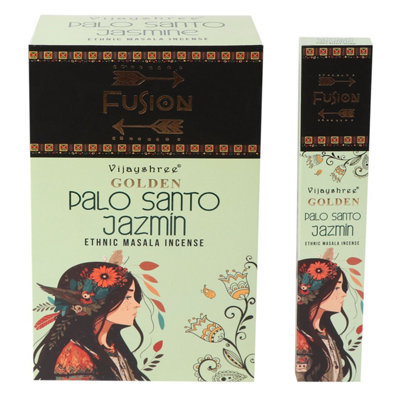 15G Golden Palo Santo & Jasmine Incense Sticks For Meditation & Relaxation from B&Q