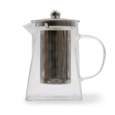 Tower Shape Glass Infuser Teapot 780MlClearElegant & Gift-Ready from B&Q