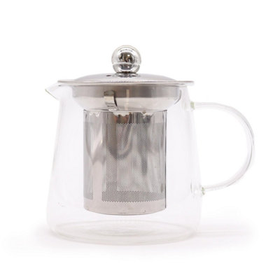 Elegant Flask-Shaped Glass Infuser Teapot 350Ml For Loose Leaf Tea from B&Q