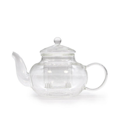 Round Pearl Glass Infuser Teapot 400MlEasy Brew & Gift Box