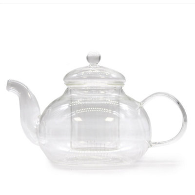 Round Pearl Glass Infuser Teapot 800MlElegant & Easy Brewing