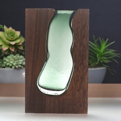  - Elegant Dark Tung Wood Glass Terrarium For Plants & Decor