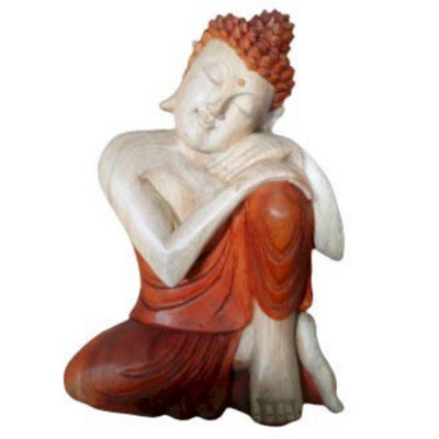Hand Carved Suar Wood Buddha Statue30Cm from B&Q