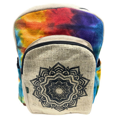 Tiedye Hemp Large Backpack With Mandala DesignSpacious & Durable from B&Q