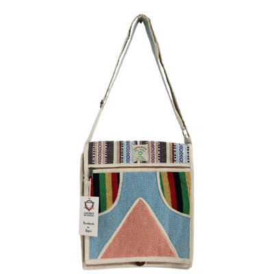  - Hemp Laptop Messenger BagEco-Friendly Triangle Design For Style & Storage