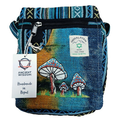 Hemp Embroidery Mushroom Party BagGreen MushroomsCompact & Durable from B&Q