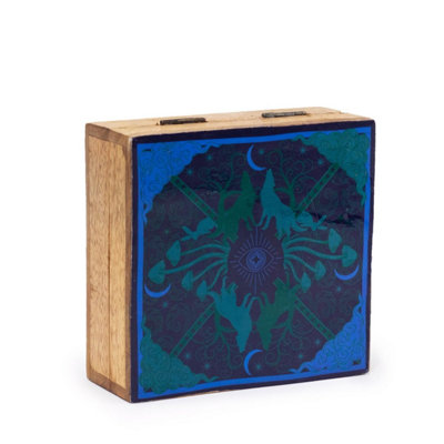 Hop Hare Medium Enamel Square Box With Wolf & Moon Design from B&Q