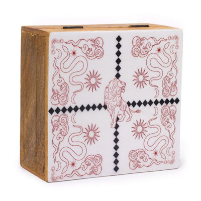 Hop Hare Big Enameled Square Box With Lion & Snakes Design from B&Q