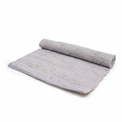 Medium Indian Handloom Cotton RugGreySoft & Durable Accent from B&Q