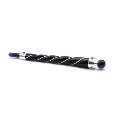 Twisted Healing Wand With Silver Amethyst SphereMeditation & Energy Work Tool from B&Q