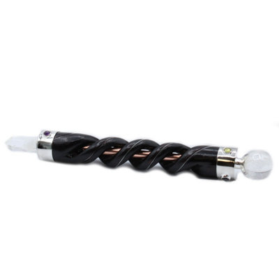 Spiral Carving Healing WandCopper Pipe & Rock Quartz For Energy & Meditation from B&Q