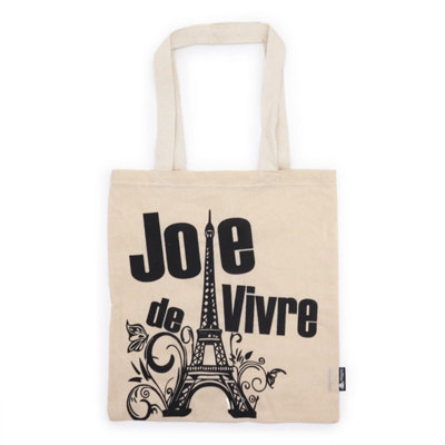 B&Q Joie De Vivre Natural Cotton Tote Bag - Lightweight & Stylish