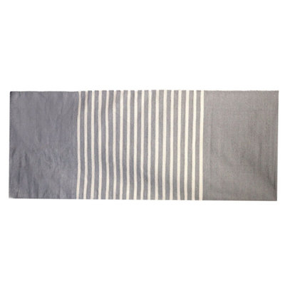 Indian Cotton Rug 70X170CmGreySoft & Durable For Home & Yoga from B&Q