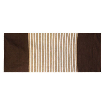Indian Cotton Rug 70X170CmDark Brown & Beige For Home & Yoga from B&Q