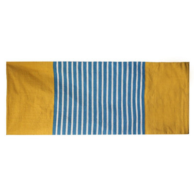 Indian Cotton Rug 70X170CmYellow & BlueHome & Yoga Decor from B&Q