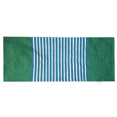 Indian Cotton Rug 70X170CmGreen & BlueHandcraftedDurable from B&Q