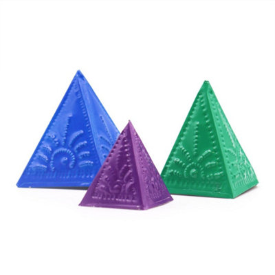 Bali Incense Powder Mould Set 3 Pyramids In Blue Green Purple from B&Q