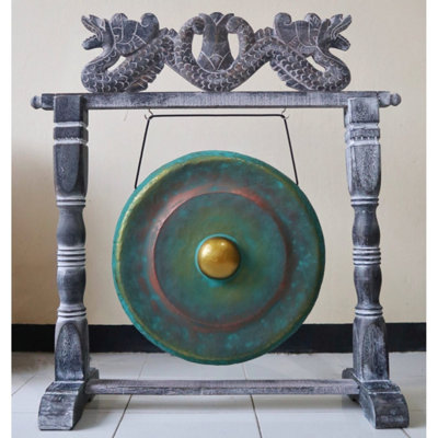 Kdmd Unisex Teal Greenwash Gong In Stand 35Cm For Yoga & Meditation In Medium - Image 2