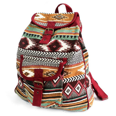 Ethnic Jacquard Backpack & Sling BagStylish Travel & Casual Bag from B&Q
