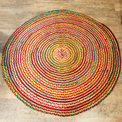 Eco-Friendly Handmade Jute & Recycled Cotton Rug150CmIndia from B&Q