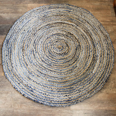 Handmade Jute & Recycled Denim RugEco-FriendlySoft & Durable (150Cm) from B&Q