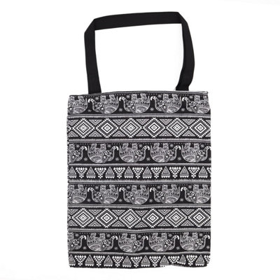  - Stylish Elephant Motif Classic Tote Zipper Bag 40X34Cm For Everyday Use