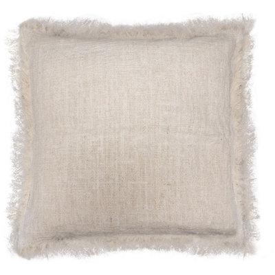 Linen Cushion Cover 45X45Cm With FringeSoftDurableStylish Decor from B&Q