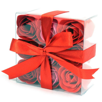  - Set Of 9 Luxury Soap FlowersRomantic Rose Bath Favors