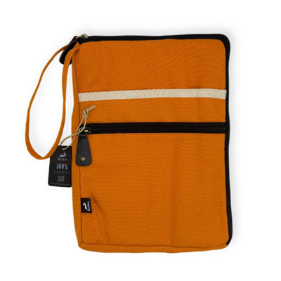 Orange Canvas Tablet Pouch With Quick Access & Extra Pocket from B&Q