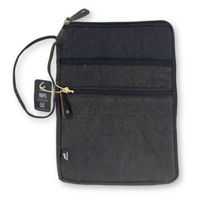 Stonewash Charcoal Tablet Pouch With Quick Access & Extra Pocket from B&Q