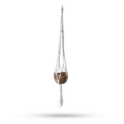 Natural Macrame Pot HolderMedium Boho Plant Hanger from B&Q