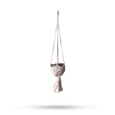 - Beige Macrame Pot HolderBoho Decorative Plant Hanger