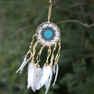 Pastel Blue Macramé Dream CatcherHandmade Bali Spirit9Cm from B&Q