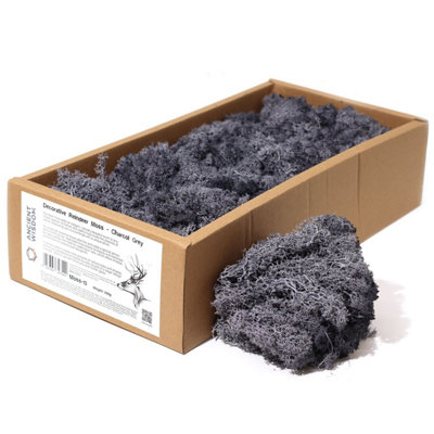 Charcoal Grey Reindeer Moss 500GPremium Decorative Preserved Moss from B&Q