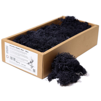 Black Reindeer Moss 500GPremium 1St Grade Decorative Preserved Moss from B&Q