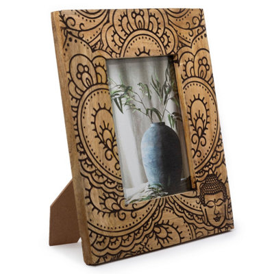 Elegant Black Mango Wood Buddha Picture Frame For 13X18Cm Photos from B&Q
