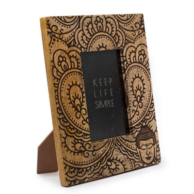 Elegant Black Mango Wood Buddha Frame For 10X15Cm Photos from B&Q