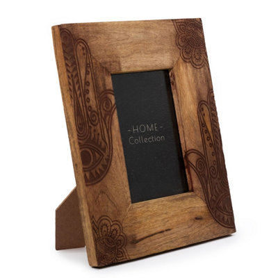 Hansa Black Mango Wood Picture Frame For 10X15Cm PhotosElegant Carved Design from B&Q