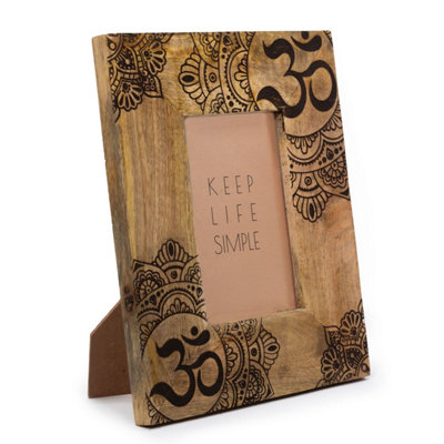 Black Mango Wood Mandala Picture Frame For 10X15Cm Photos from B&Q