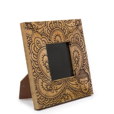 Black Mango Wood Buddha Picture Frame For 10X15Cm Photos20X20X2Cm from B&Q